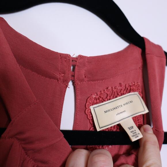 MOULINETTE SOEURS Eremita Halter Jumpsuit Dusty Rose Pleated Tie Back Women's XS - Picture 7 of 15